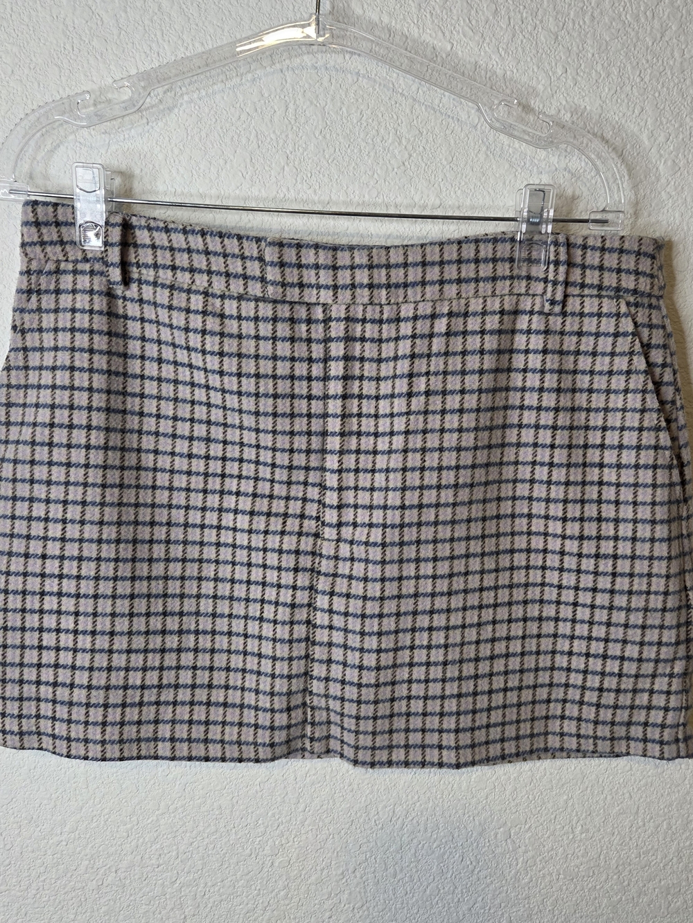 Rails Beige and Black Checked Mini Skirt Size 6 Cream Purple Blue Gray